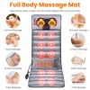 Full Body Electric Massage Mat with Heat Vibration Massage Pad Cushion Back Massage Mattress Chair Pad with Neck Massage Pillow with 10 Vibration Moto
