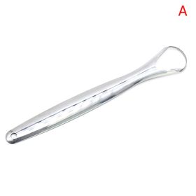 2Pcs Tongue Scraper Stainless Steel Tongue Cleaner Oral Care Hygiene Scraper Dental Oral Care Hygiene Health Care Tool (Color: A)